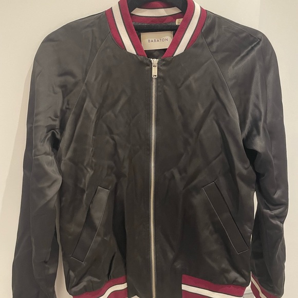Babaton Chelsey Satin Black Bomber Jacket - Picture 5 of 6